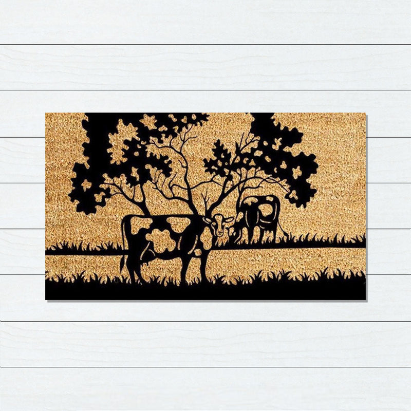 Cow Tree Latex-Coir Doormat, 45x75cm - Doormats