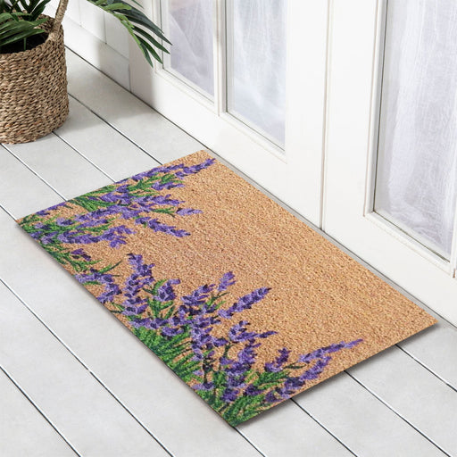 Lavender Bush Latex-Coir Doormat, 45x75cm - Doormats