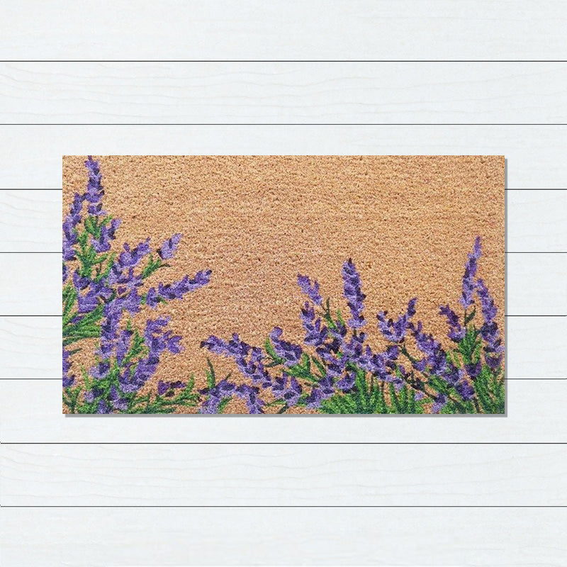 Lavender Bush Latex-Coir Doormat, 45x75cm - Doormats
