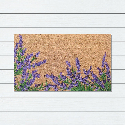 Lavender Bush Latex-Coir Doormat, 45x75cm - Doormats