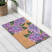 Hydrangea PVC Backed Coir Doormat, 45x75cm - Doormats