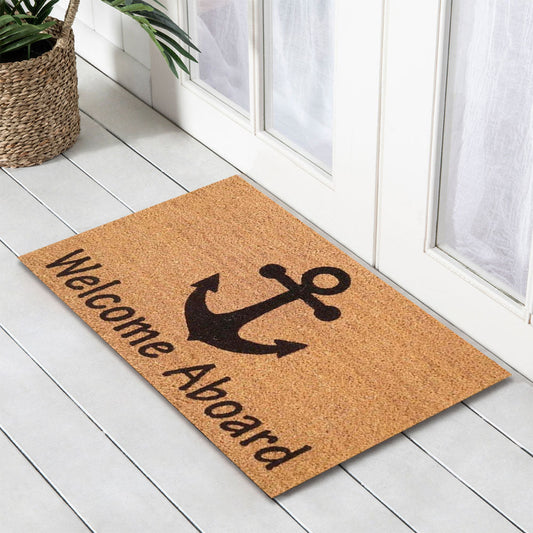 Welcome Aboard Latex-Coir Doormat, 45x75cm - Doormats