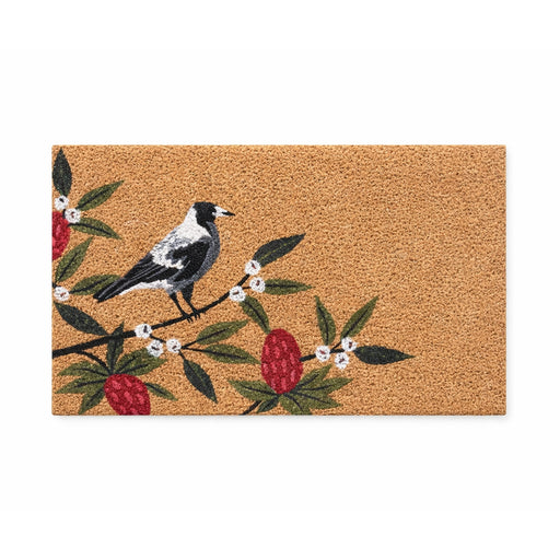 Magpie Bush PVC Backed Coir Doormat, 45x75cm - Doormats.com.au