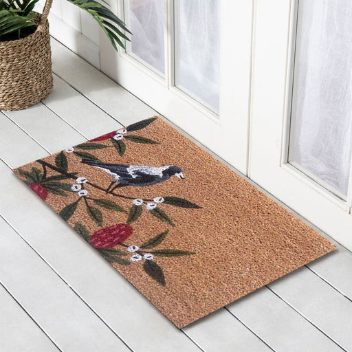 Magpie Bush PVC Backed Coir Doormat, 45x75cm - Doormats
