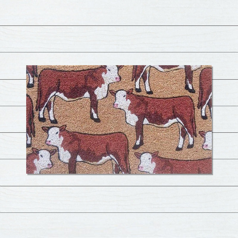 Cow Latex-Coir Doormat, 45x75cm - Doormats