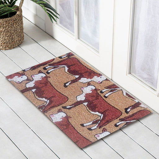 Cow Latex-Coir Doormat, 45x75cm - Doormats