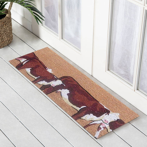 Cow Latex-Coir Doormat, 45x110cm - Doormats