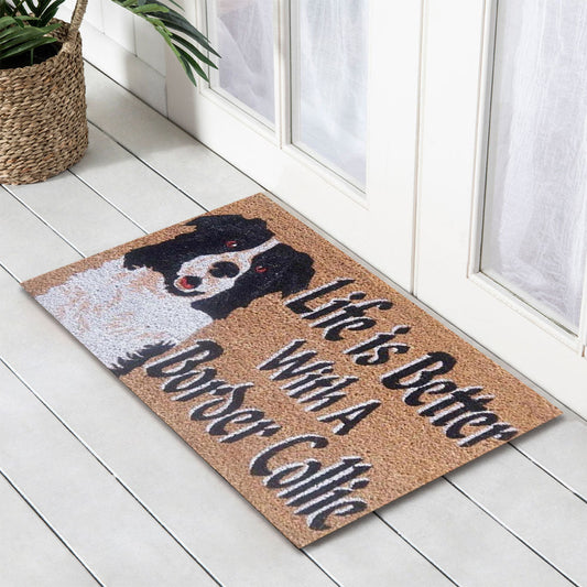 Border Colie Latex-Coir Doormat, 45x75cm - Doormats