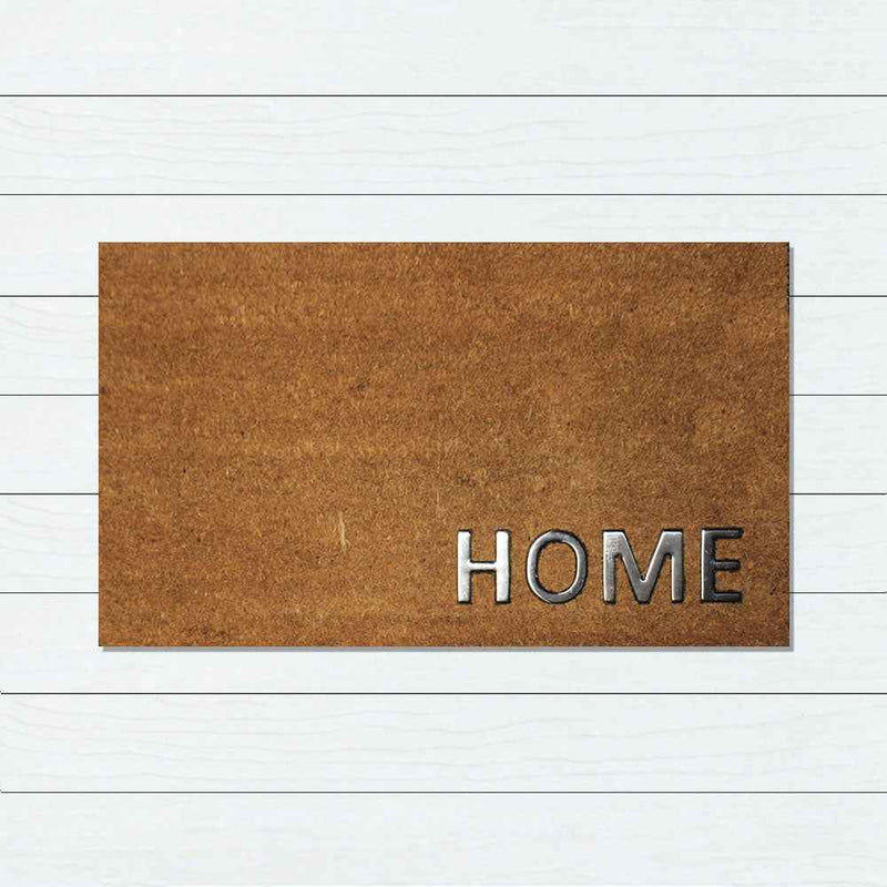 HOME Stainless Steel PVC Backed Coir Doormat 45x75cm