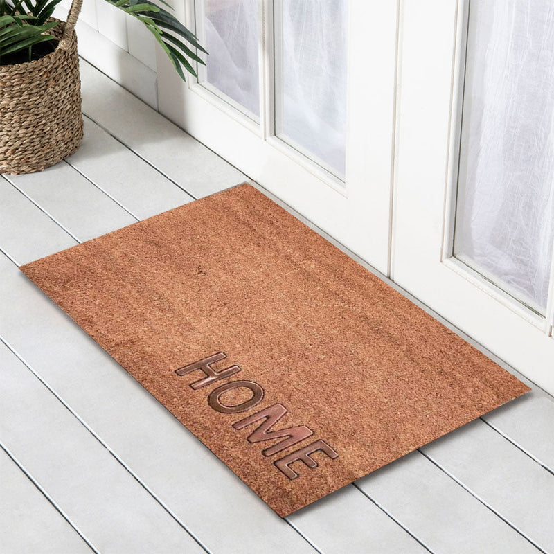 Copper HOME PVC Backed Coir Doormat, 45x75cm - Doormats