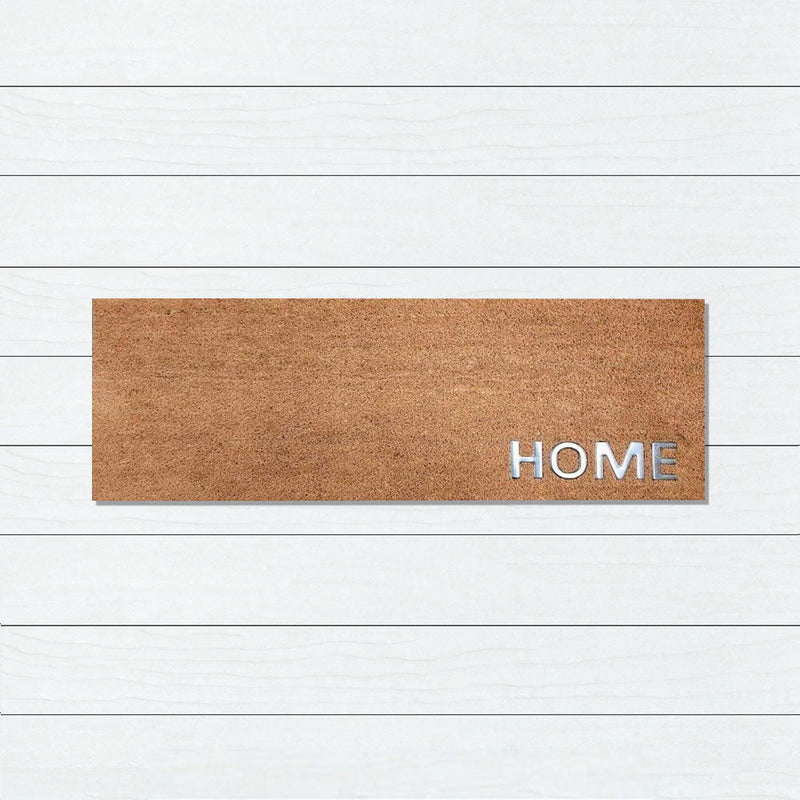 Stainless Steel HOME PVC Backed Coir Doormat, 45x110cm - Doormats