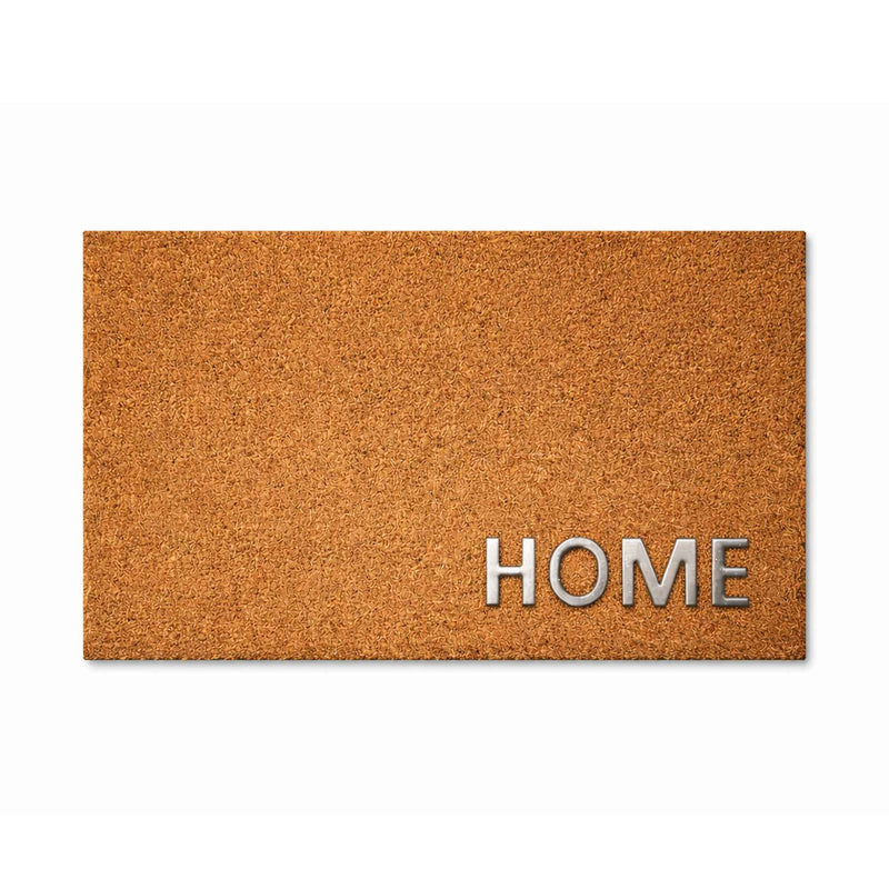 HOME Stainless Steel PVC Backed Coir Doormat 45x75cm
