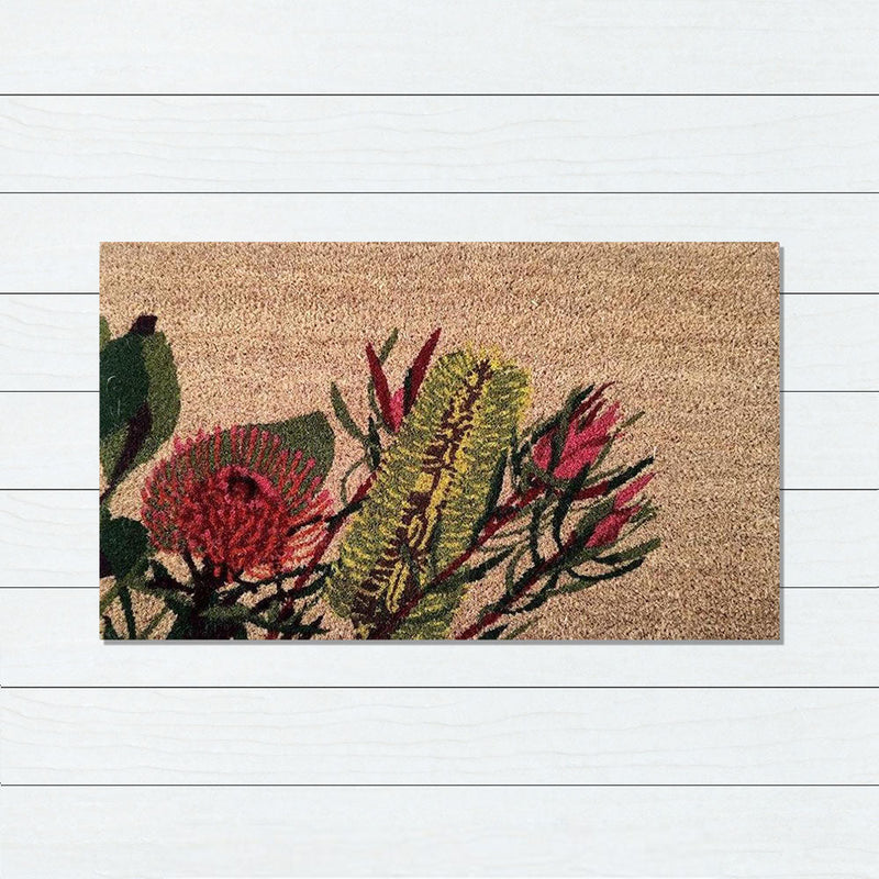 Aussie Flowers Latex-Coir Doormat, 45x75cm - Doormats