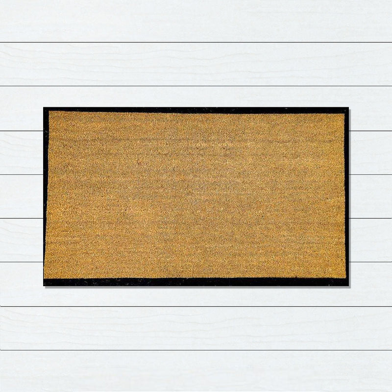 Black Border Latex Backed Coir Doormat, 76x120cm - Doormats