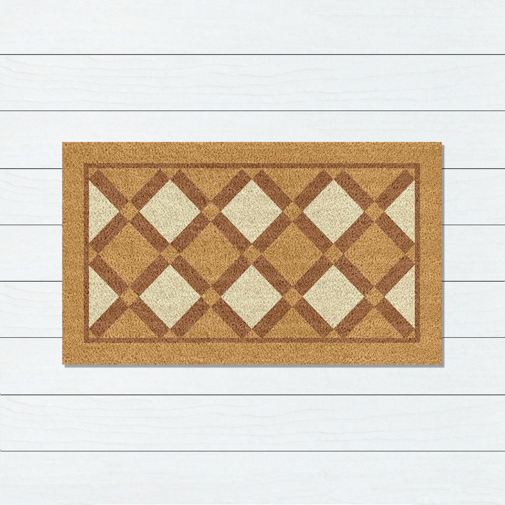 Tile PVC Back Coir Doormat, 45x75cm - Doormats