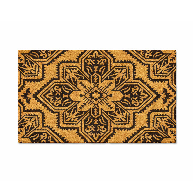 Mosaic Black PVC Backed Coir Doormat, 45x75cm - Doormats.com.au