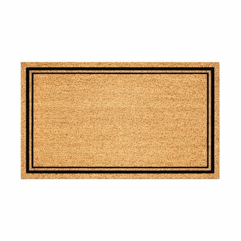 Classic Double Borders PVC Back Coir Doormat, 45x75cm - Doormats