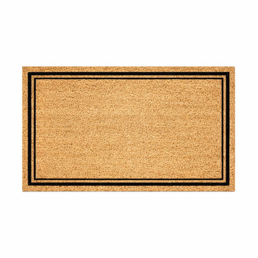 Classic Double Borders PVC Back Coir Doormat, 45x75cm - Doormats
