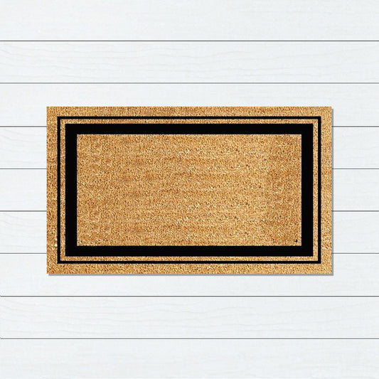 Fat Double Border PVC Back Coir Doormat, 45x75cm - Doormats
