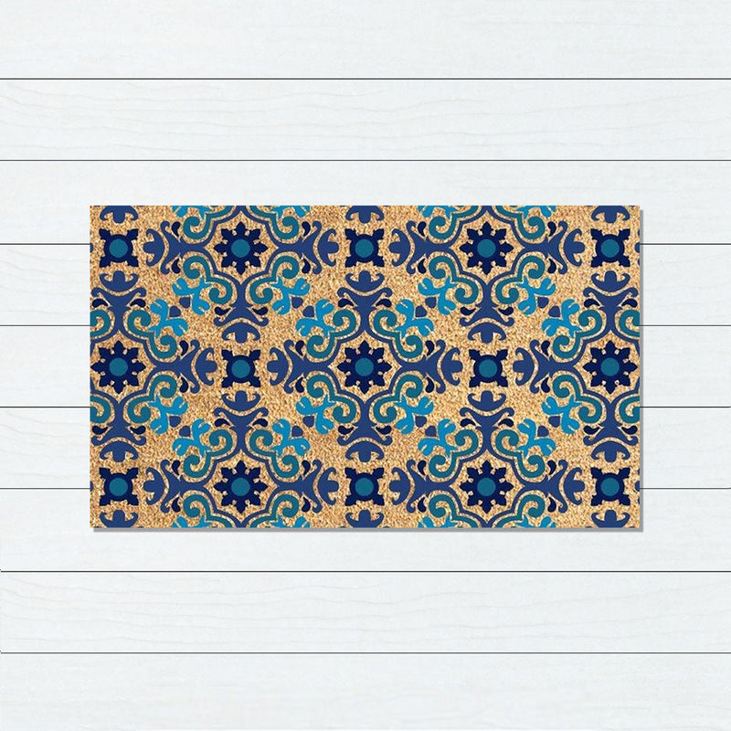 Mosaic PVC Backed Coir Doormat, 45x75cm - Doormats