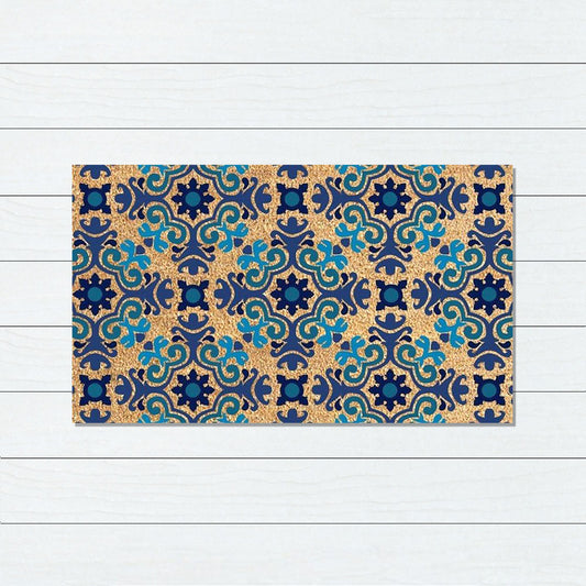 Mosaic PVC Backed Coir Doormat, 45x75cm - Doormats