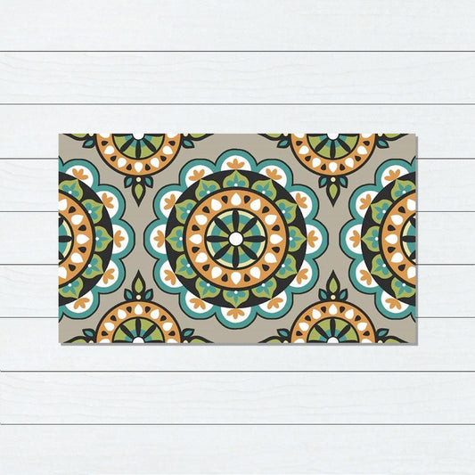 Circles PVC Back Coir Doormat, 45x75cm - Doormats