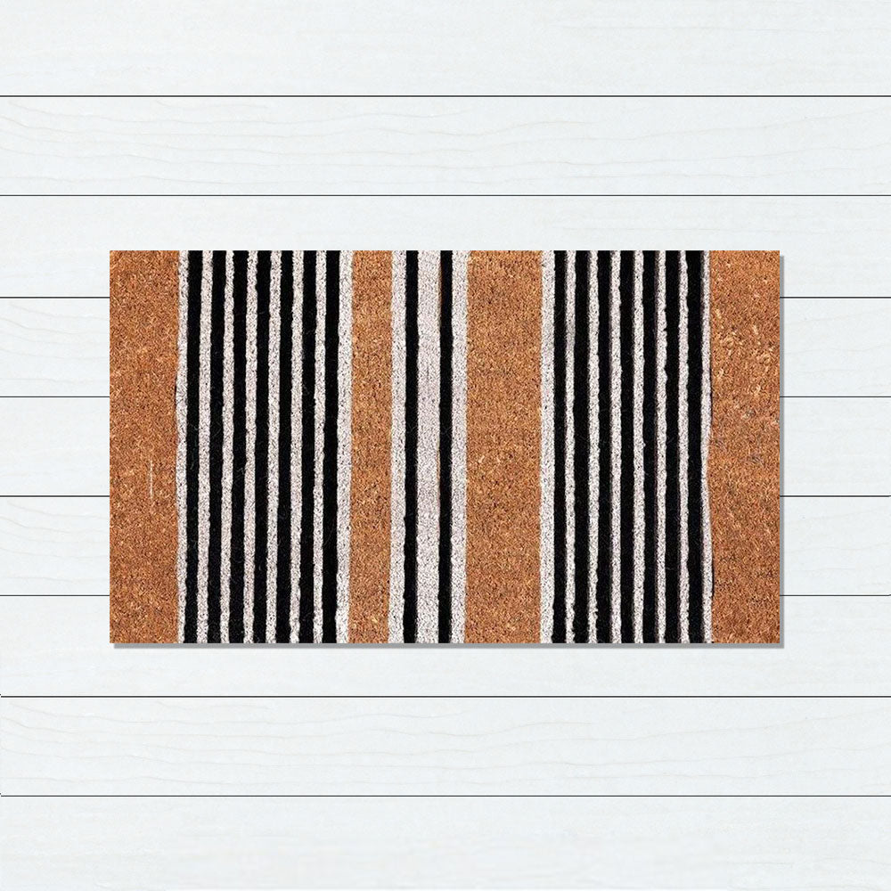 Stripes PVC Back Coir Doormat, 45x75cm - Doormats