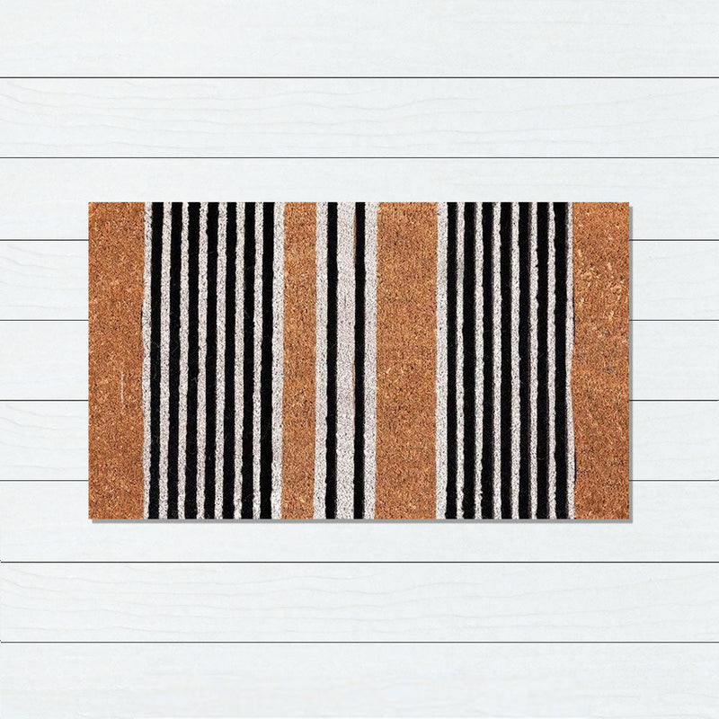 Stripes PVC Back Coir Doormat, 45x75cm - Doormats