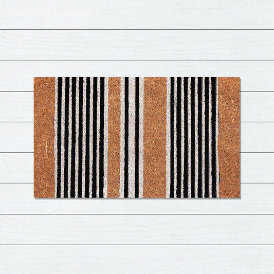 Stripes PVC Back Coir Doormat, 45x75cm - Doormats