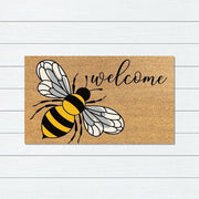 Bee Welcome PVC Back Coir Doormat, 45x75cm - Doormats