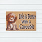 Life is Better with a Cavoodle PVC Backed Coir Doormat, 45x75cm
