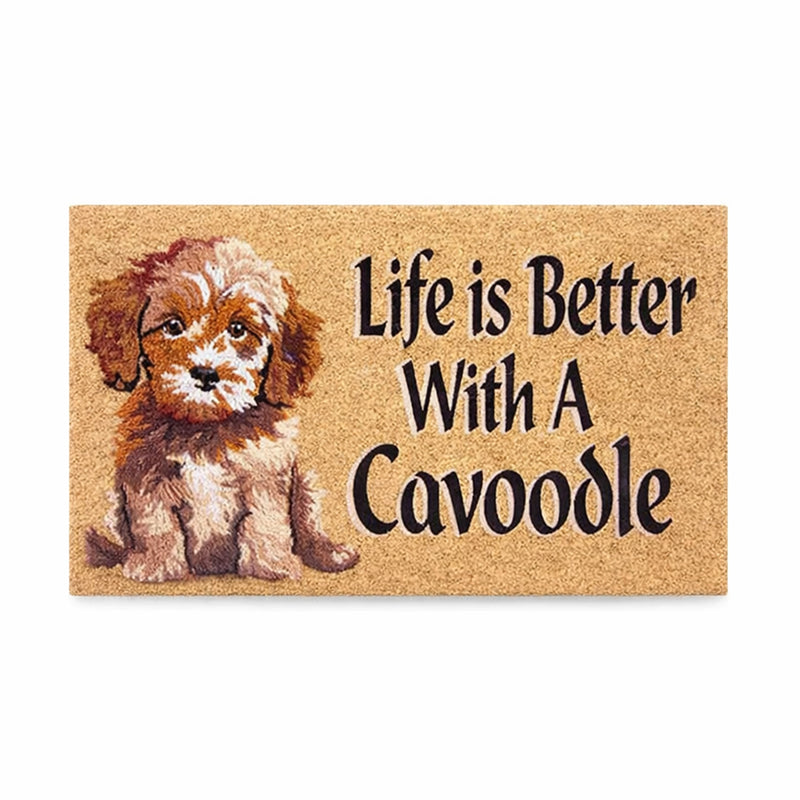 Life is Better with a Cavoodle PVC Backed Coir Doormat, 45x75cm - Doormats