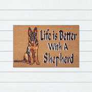 Life is Better with a Shepherd PVC Backed Coir Doormat, 45x75cm - Doormats