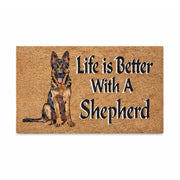 Life is Better with a Shepherd PVC Backed Coir Doormat, 45x75cm - Doormats