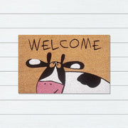 Welcome Cow Coir Doormat, 45x75cm - Doormats