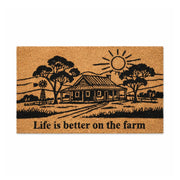 Life is Better on the Farm PVC Backed Coir Doormat, 45x75cm - Doormats.com.au