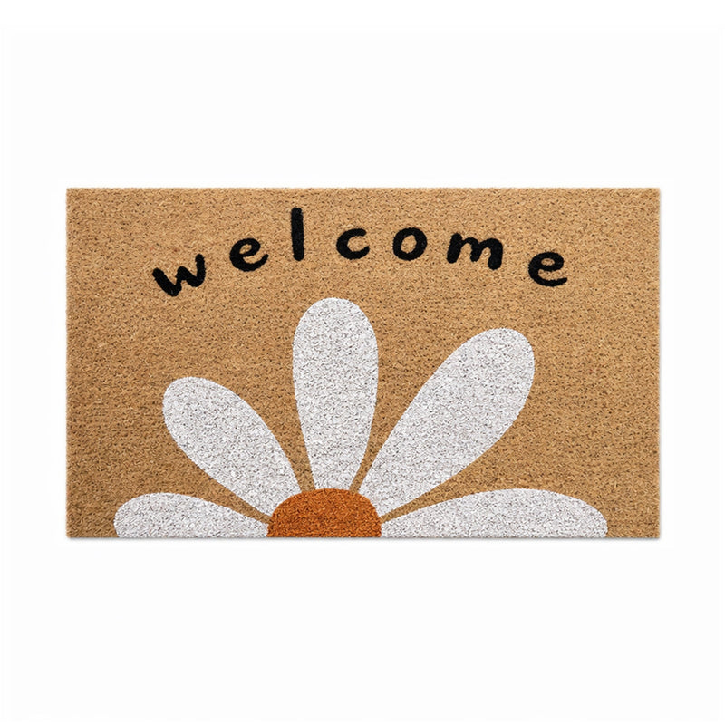 Large Daisey's Welcome PVC Backed Coir Doormat, 45x75cm - Doormats.com.au
