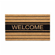 Welcome Striped PVC Backed Coir Doormat, 45x75cm - Doormats.com.au