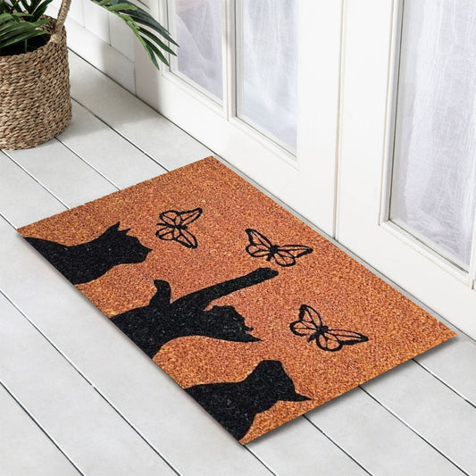 Cats Latex Coir Doormat, 40x55cm - Doormats