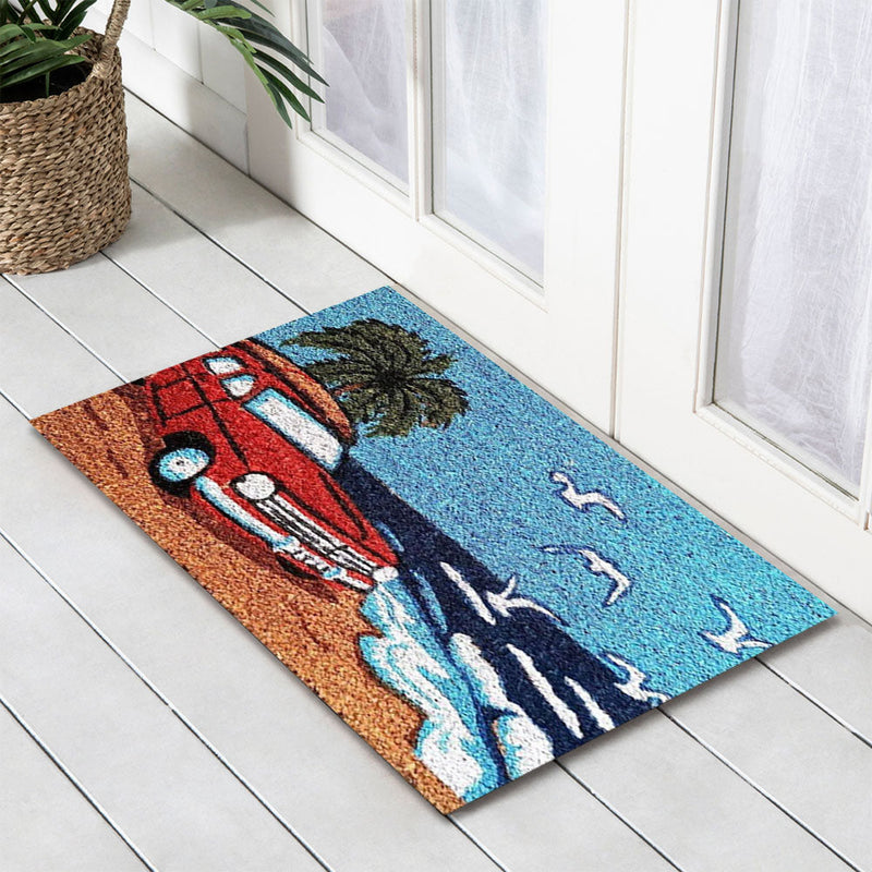 Red EH Surf Latex Coir Doormat, 40x55cm - Doormats