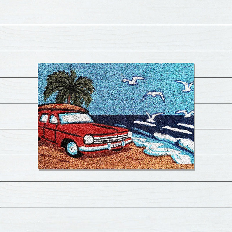Red EH Surf Latex Coir Doormat, 40x55cm - Doormats