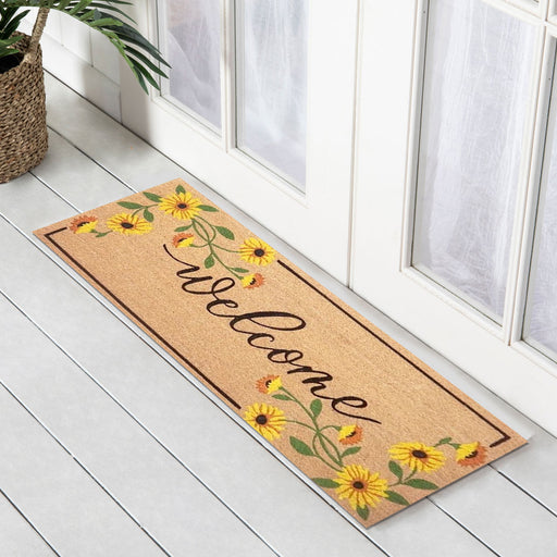 Daiseys Welcome Wide Coir Doormat, 45x110cm - Doormats