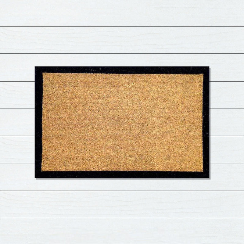 Thick Black Border Coir Doormat, 60x90cm - Doormats.com.au