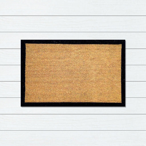 Thick Black Border Coir Doormat, 60x90cm - Doormats.com.au