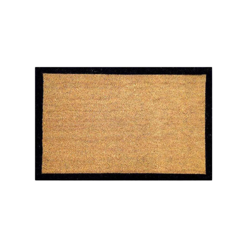 Thick Black Border Coir Doormat, 60x90cm - Doormats.com.au