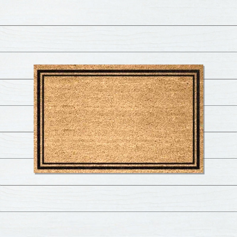 Double Black Border Coir Doormat, 60x90cm - Doormats