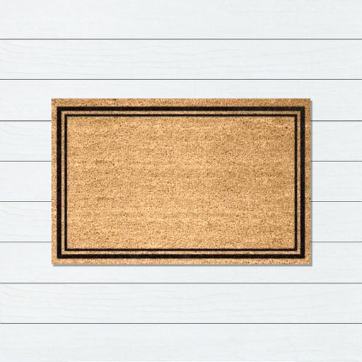 Double Black Border Coir Doormat, 60x90cm - Doormats