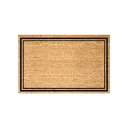 Double Black Border Coir Doormat, 60x90cm - Doormats.com.au