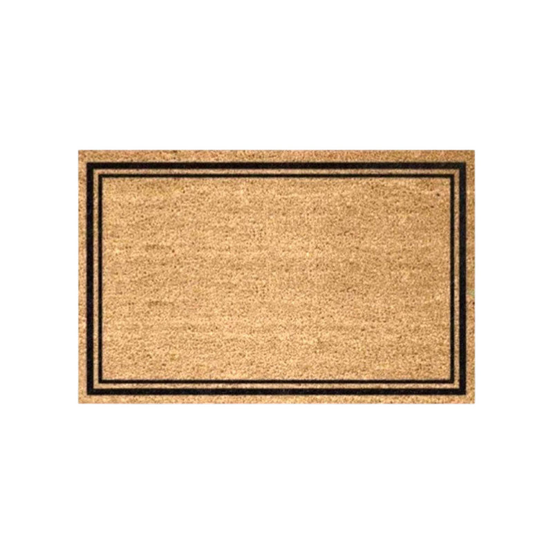 Double Black Border Coir Doormat, 60x90cm - Doormats.com.au