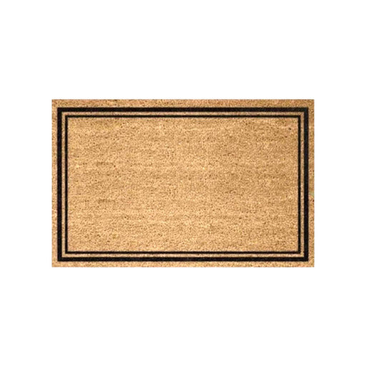 Double Black Border Coir Doormat, 60x90cm - Doormats.com.au